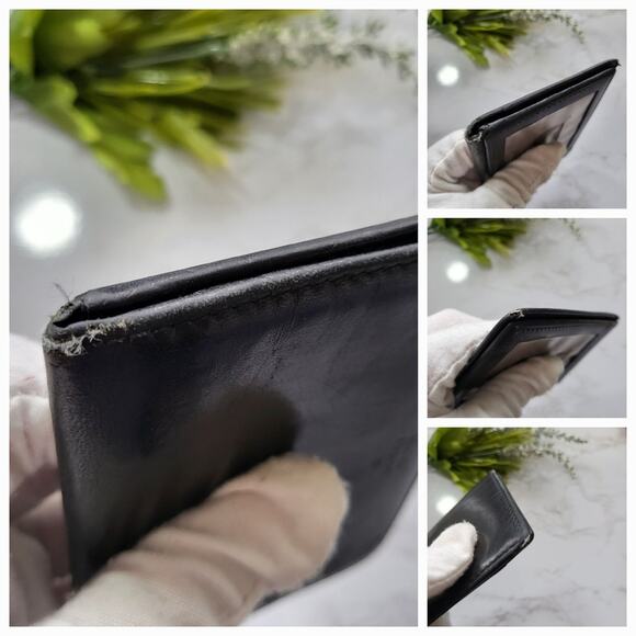 VINTAGE GUCCI BLACK LEATHER ID CARD HOLDER BIFOLD WALLET - Picture 16 of 16